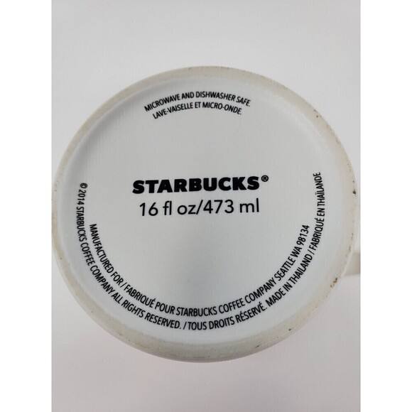 STARBUCKS 2014 RED STARS COFFEE MUG BLACK SIREN 16 OUNCES - Picture 12 of 12